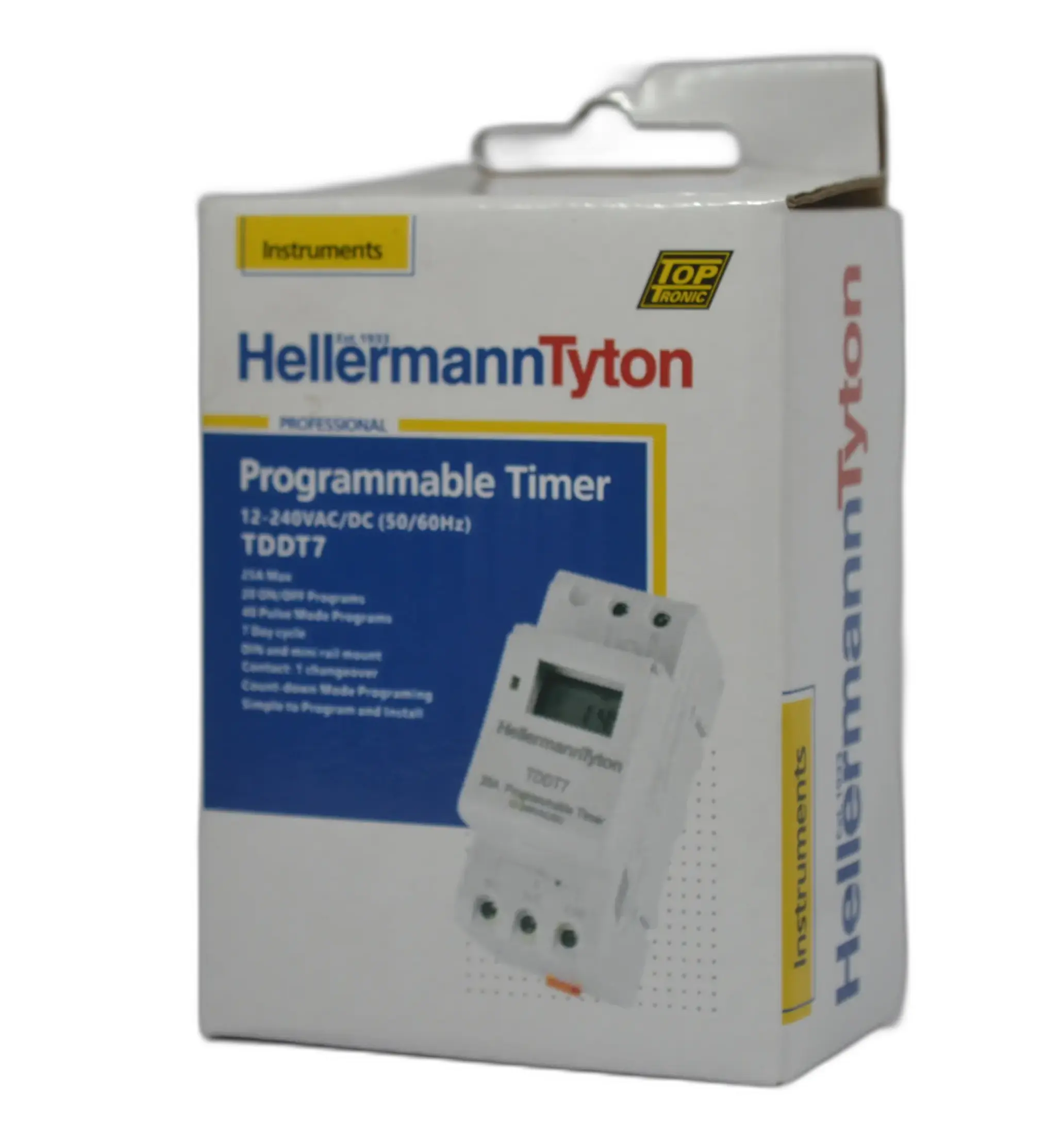7 Day Dinrail Digital Timer - Relay Output in it's box