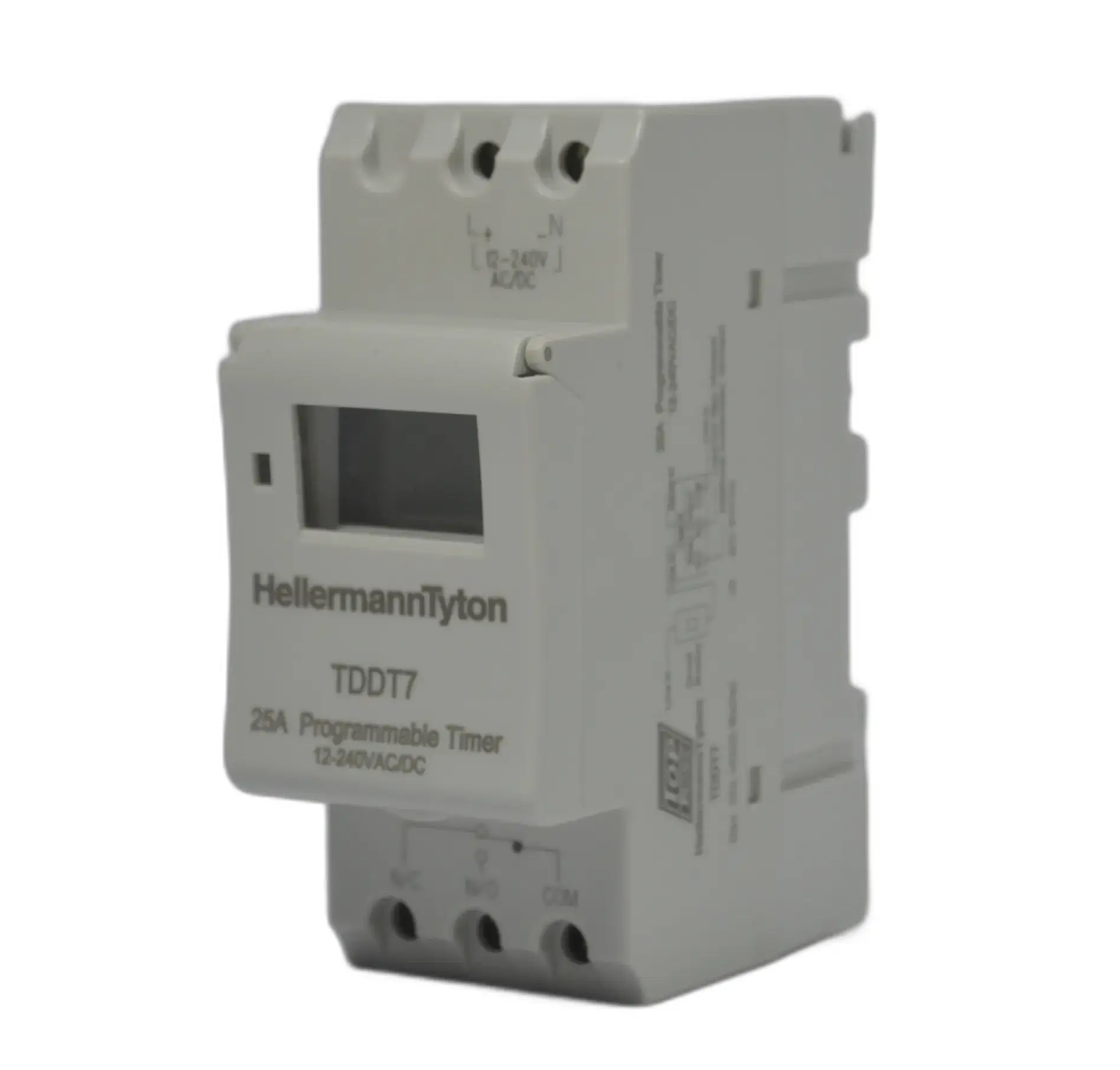7 Day Dinrail Digital Timer - Relay Output sideview