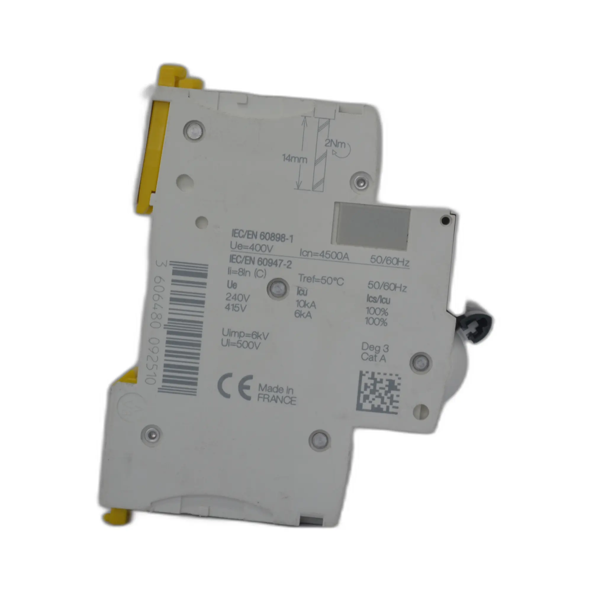 Schneider A9F64310 circuit breaker sideview left