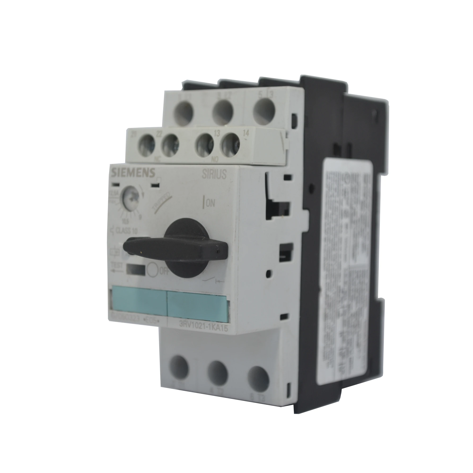 Siemens 3RV1021-1KA15 Motor Protection Circuit Breaker (9–12.5A, S0) (Pre-Owned)