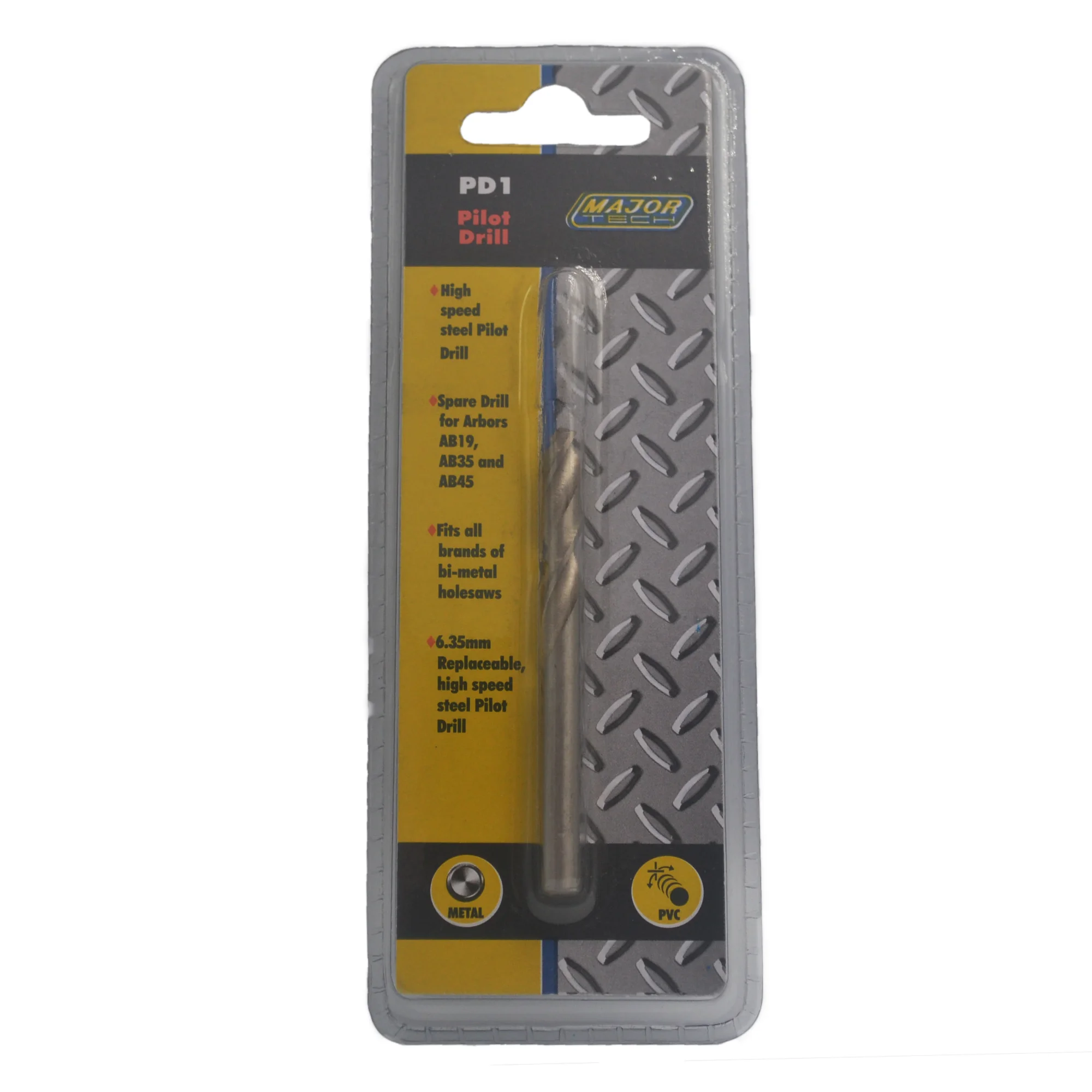 Major Tech PD1 Pilot Drill, 6mm x 75mm (For AB19, AB35, AB45 Arbors)