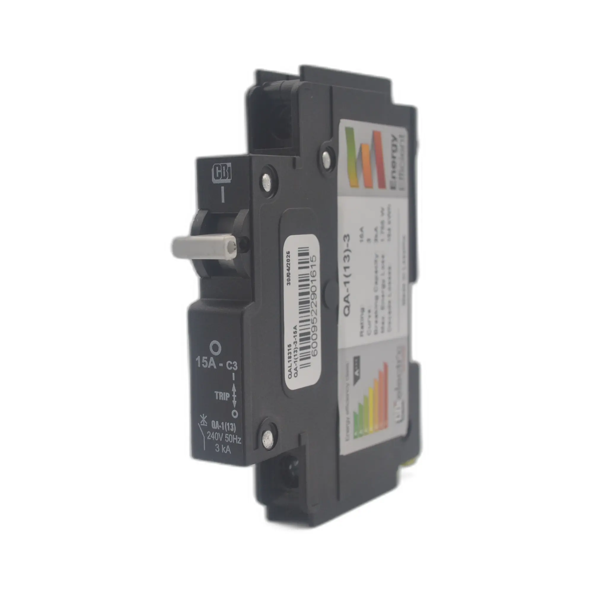 CBI CQA2115 QA-1(13) 15A 1‑Pole 3 kA Hydraulic‑Magnetic Mini Rail Circuit Breaker