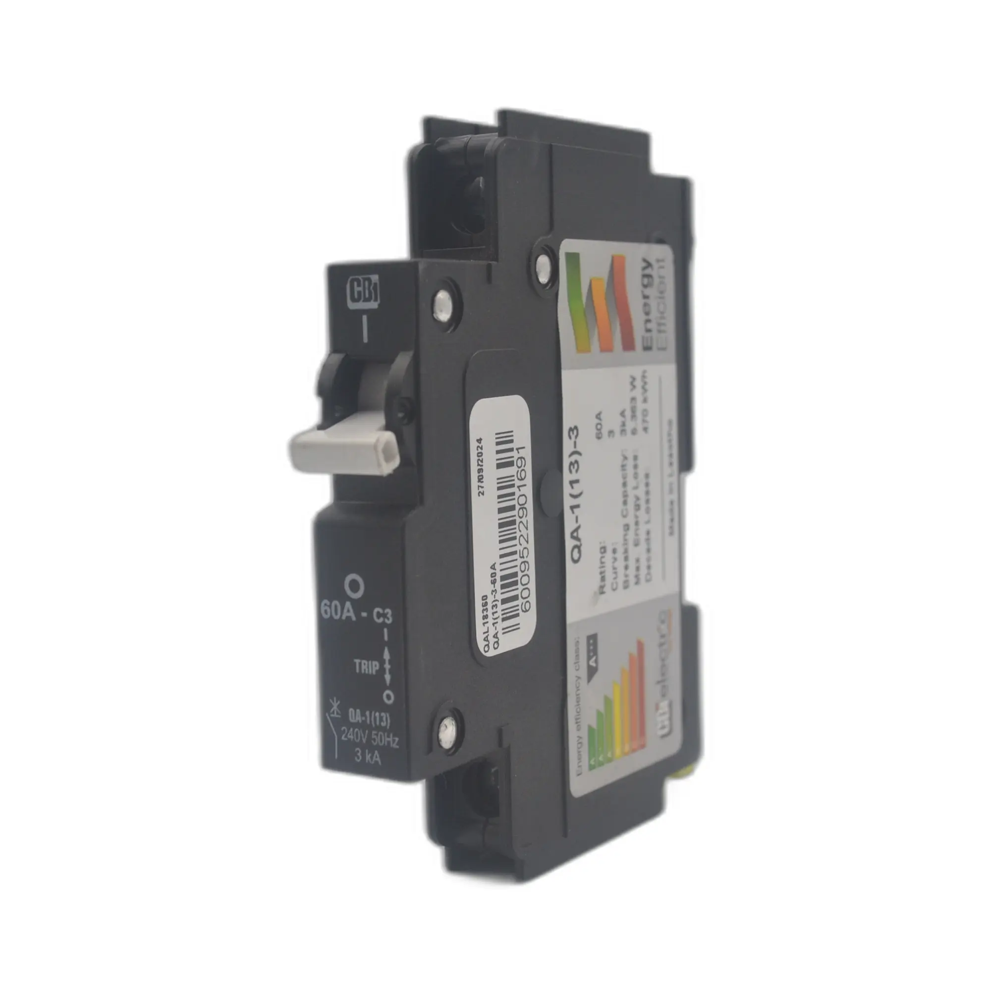 CBI CQA2163 QA(13) 1-Pole Mini Rail Hydraulic-Magnetic Circuit Breaker