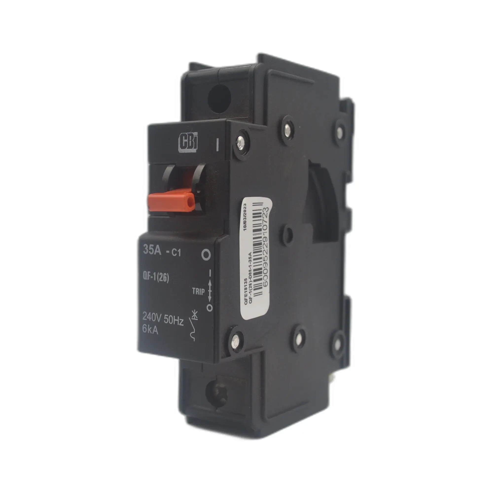 CBI CQF6135O QF-1(26) 35A 1-Pole 6 kA Hydraulic-Magnetic Circuit Breaker (Orange Handle)