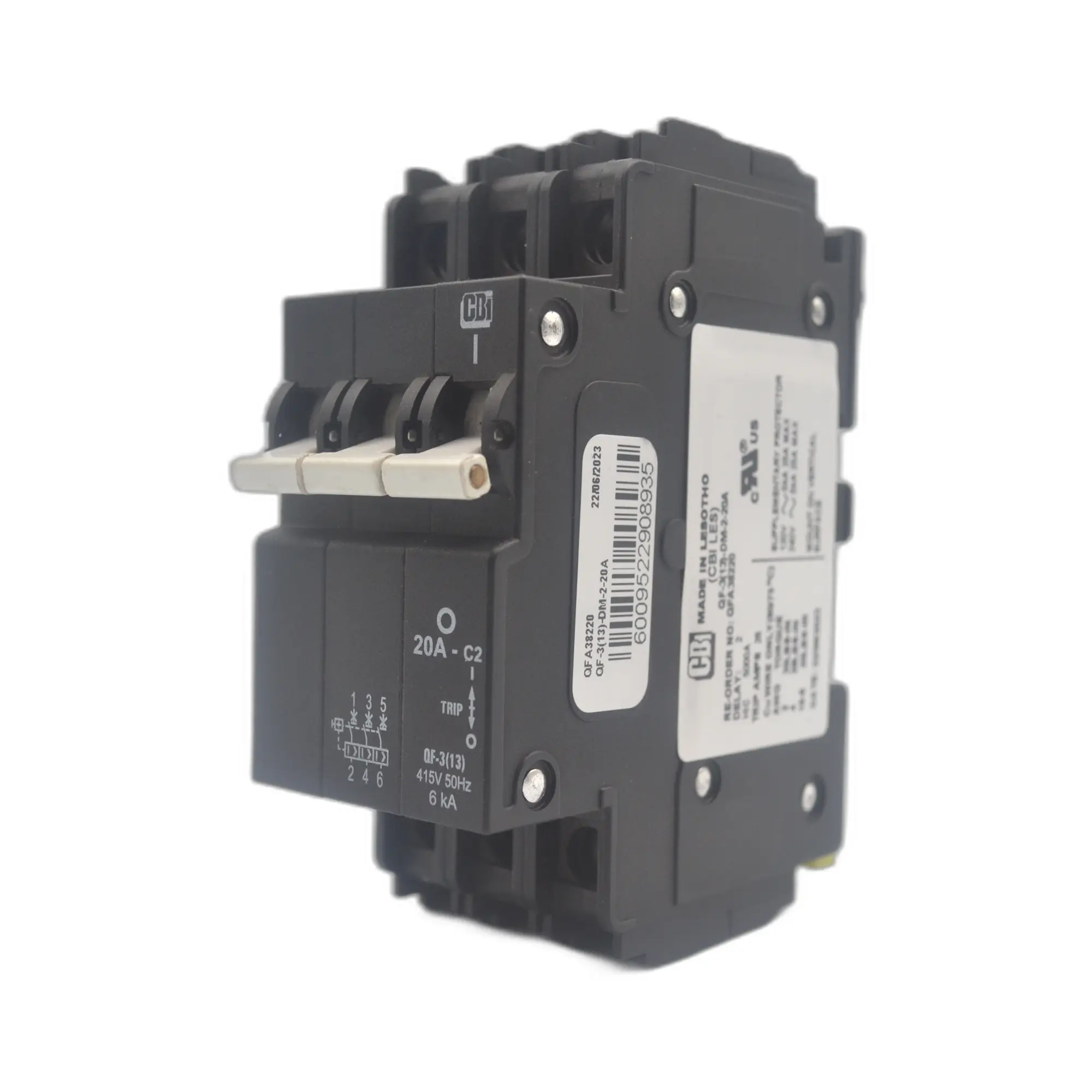 CBI CQF6320 QF-3(13) 20A 3-Pole 6kA Miniature Circuit Breaker