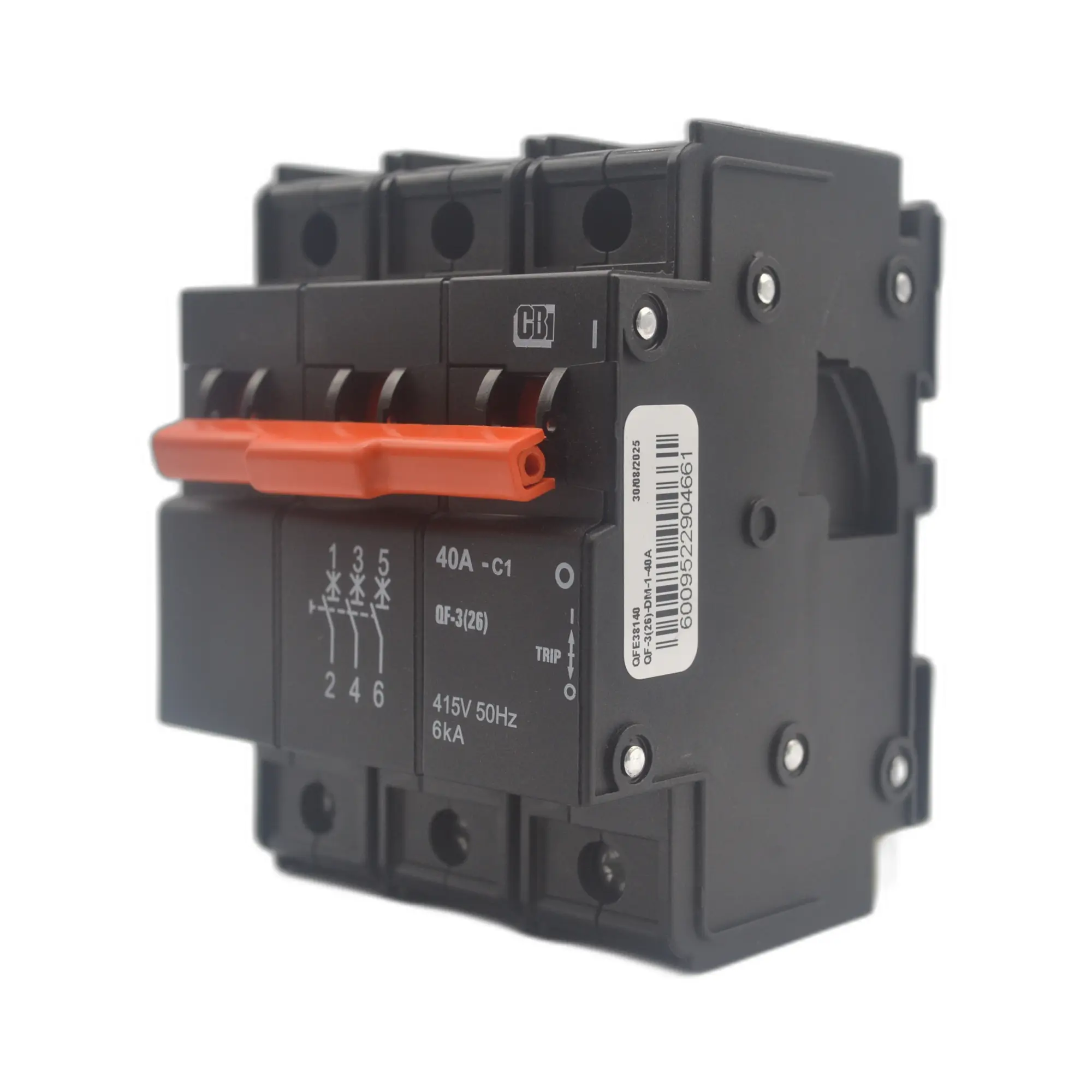 CBI CQF6340O QF-3(26) 40A 3-Pole 6 kA Circuit Breaker (Orange Handle)