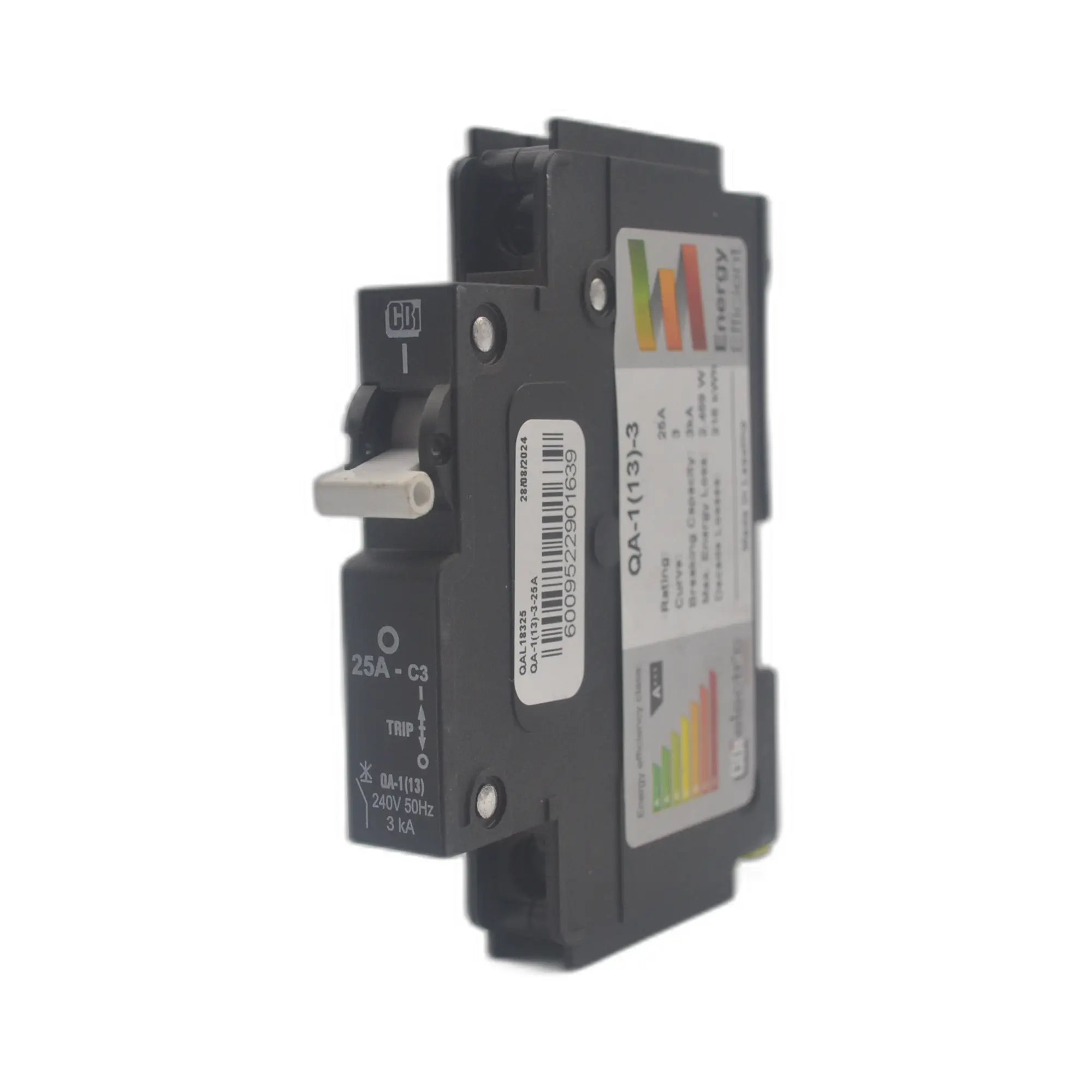 CBI CQA2125 QA(13) 25A 1-Pole 3 kA Mini Rail Circuit Breaker